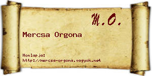 Mercsa Orgona névjegykártya